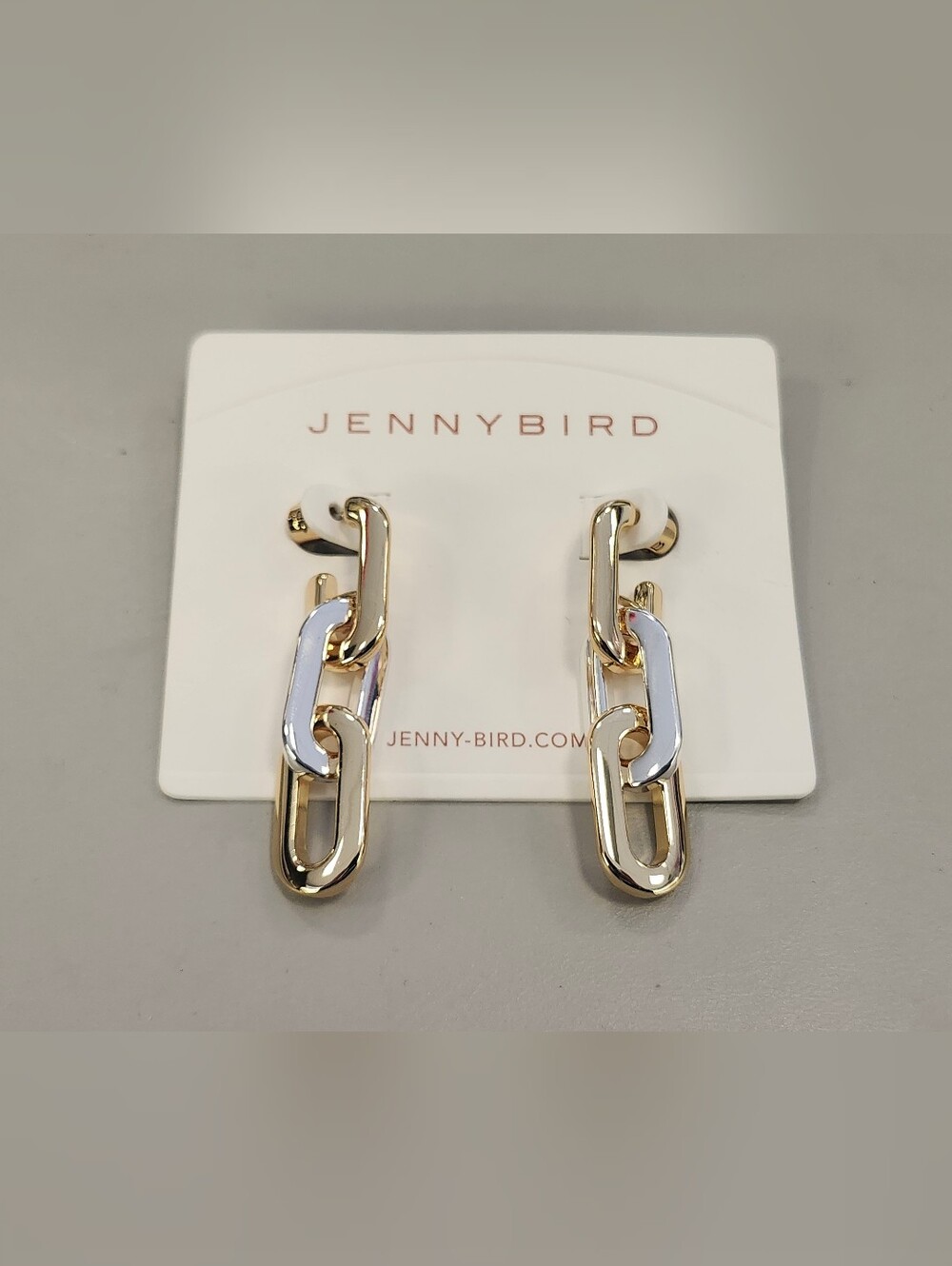 NWT Jenny Bird Silver/Gold-Tone Toni Drop Earrings